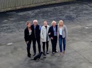 Left to right:  Emma Russan, Tim Greenway, Saffron Weaver, Joan Greenway, Sue Weaver + Bobby the dog